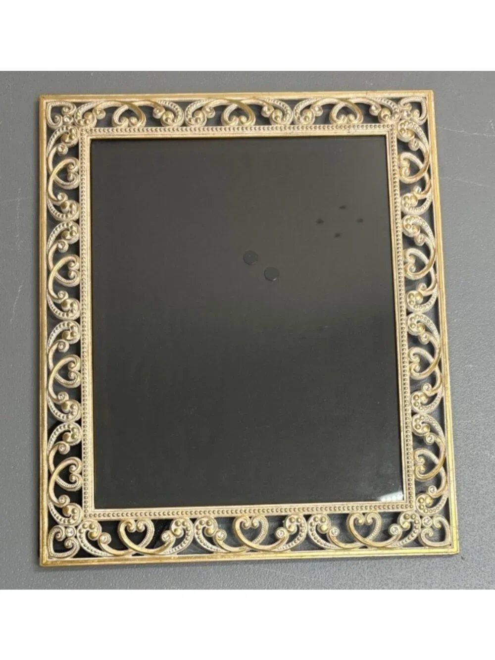 Gold Tone Scroll Filigree Picture Frame 8x10 Hollywood Regency Style Ornate